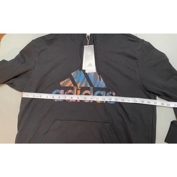 Adidas Women's Drawstring Hoodie Long Sleeve Sweatshirt in Black Size M NWT - Picture 6 of 8